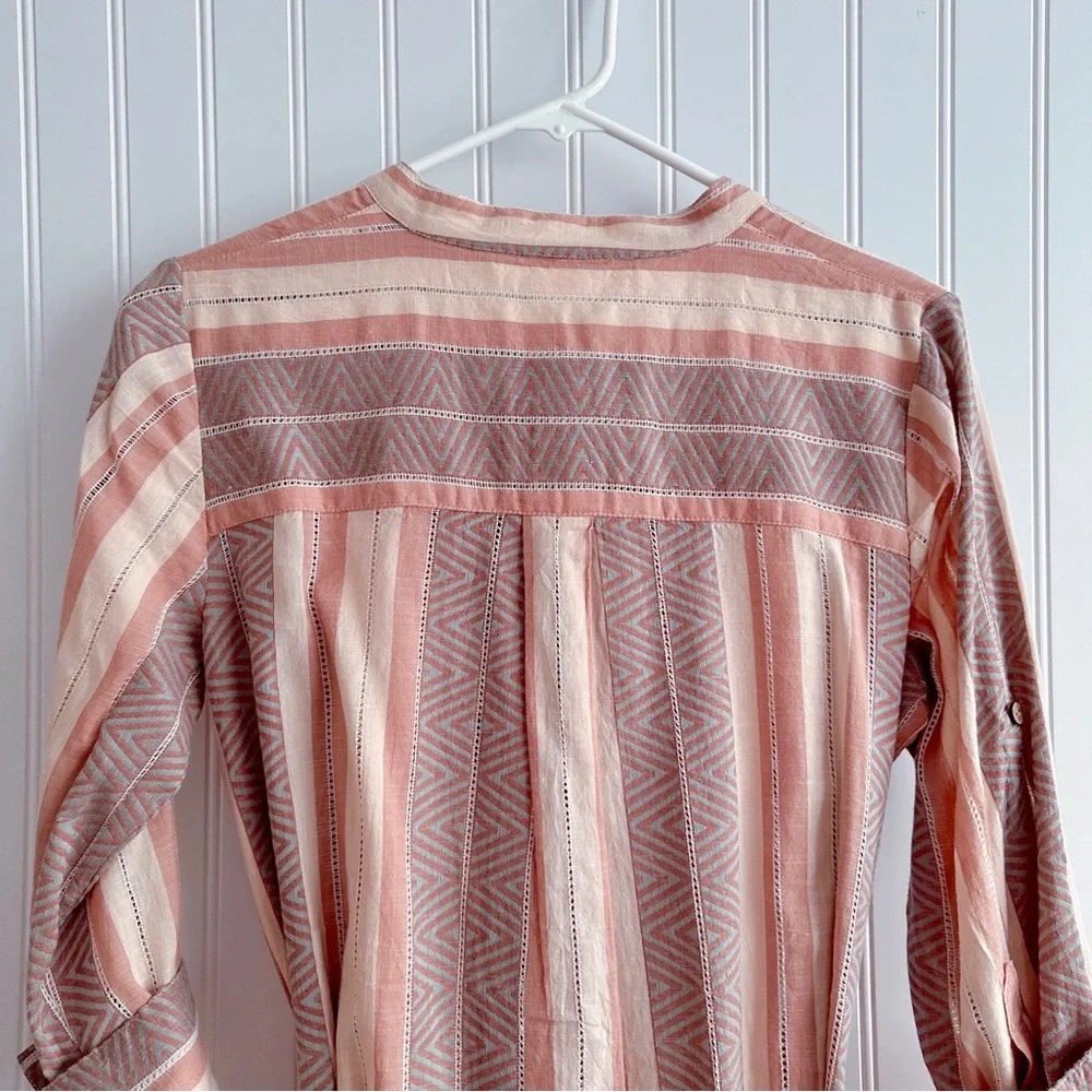 Veronica Beard Blush Stripe Makua Button Down Midi Dress In Blush NWT - Picture 12 of 15